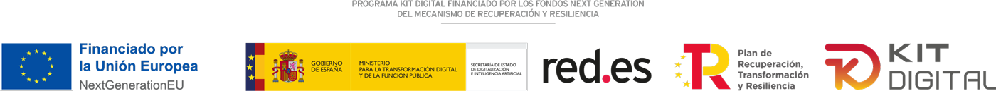 logo PROGRAMA KIT DIGITAL FINANCIADO POR LOS FONDOS NEXT GENERATION DEL MECANISMO DE RECUPERACIÓN Y RESILIENCIA