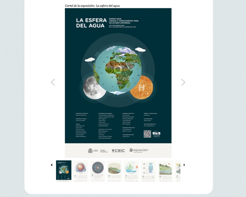 Detalle de la exposición interactiva en Agua 2013. Diseño Web Fabrikagrafika. Drupal