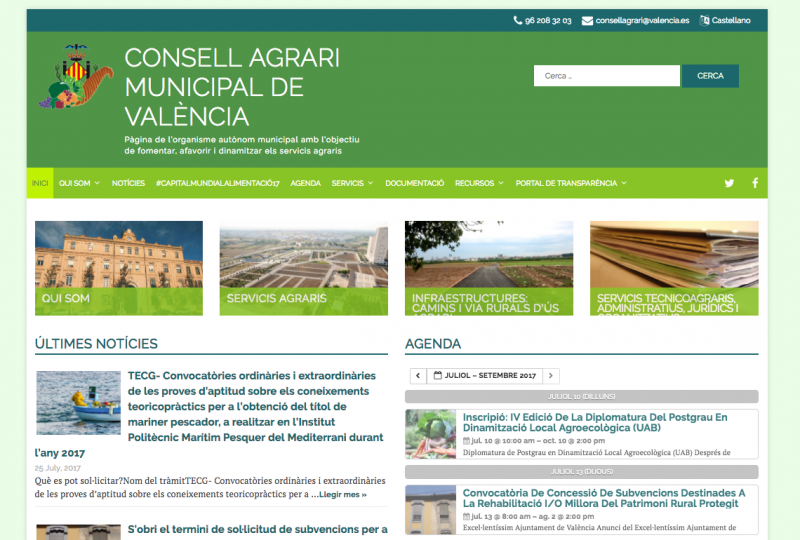 Consell Agrari Municipal de València · Lloc web · FabrikaGrafika Disseny Web