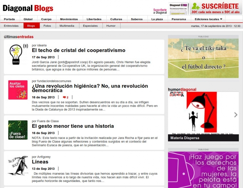 Periódico Diagonal. Blogs