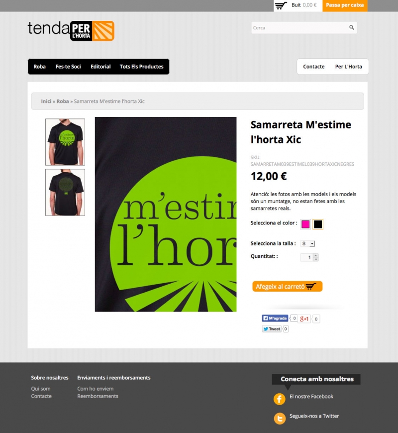 Per L'Horta shop -  Product detail - FabrikaGrafika Web Design and E-commerce