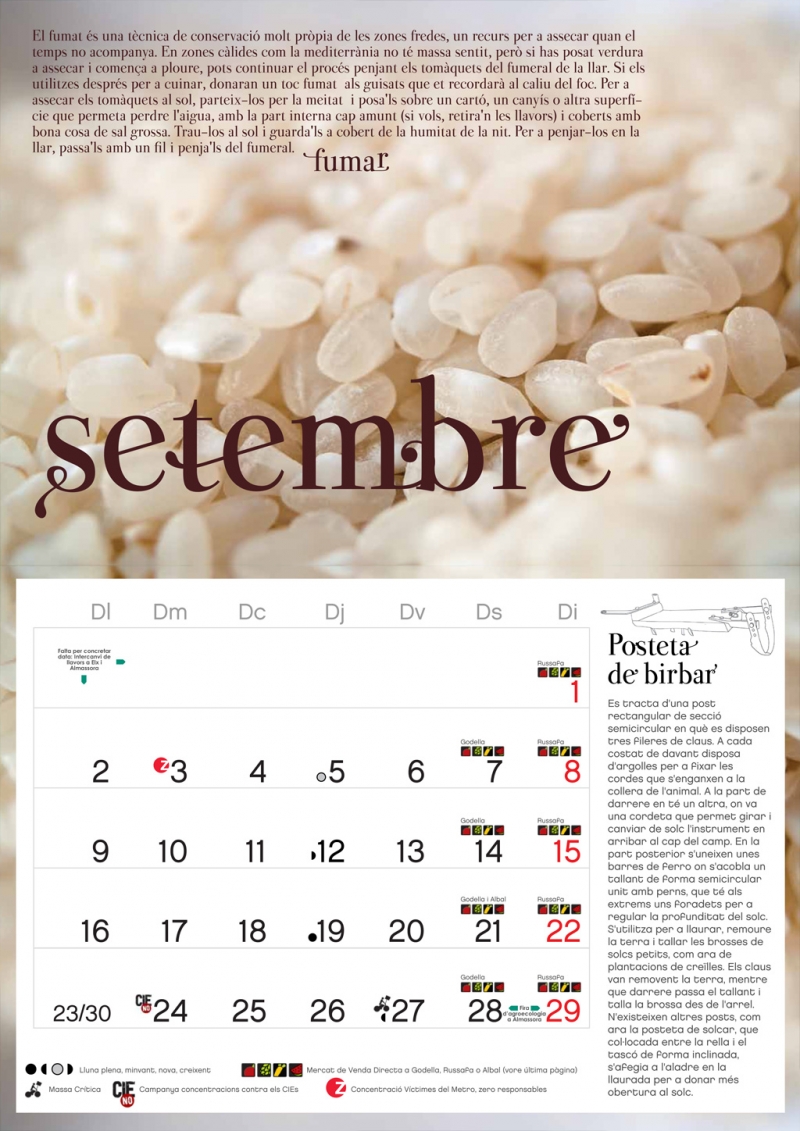 Interior del calendari: setembre
